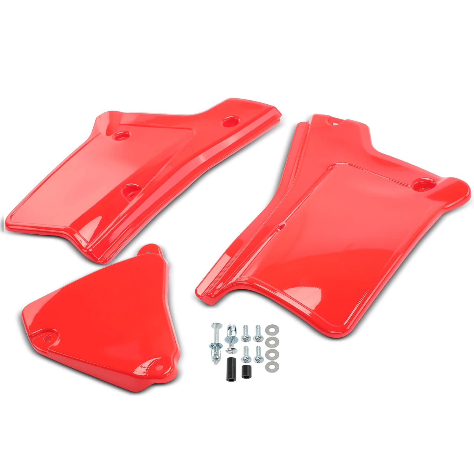 Left & Right Red Side Panels Covers Fender Plastic Body for Honda XR200R 84-02 XR250R