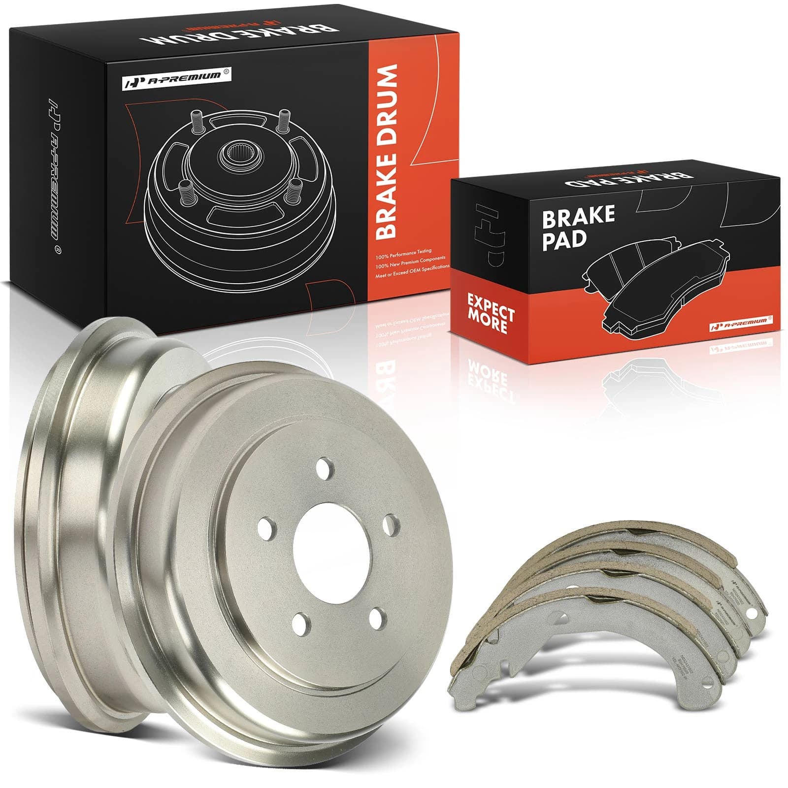 Rear Brake Drums & Ceramic Brake Shoes for Chevy Cobalt 2006-2008 HHR Pontiac 5 Lug