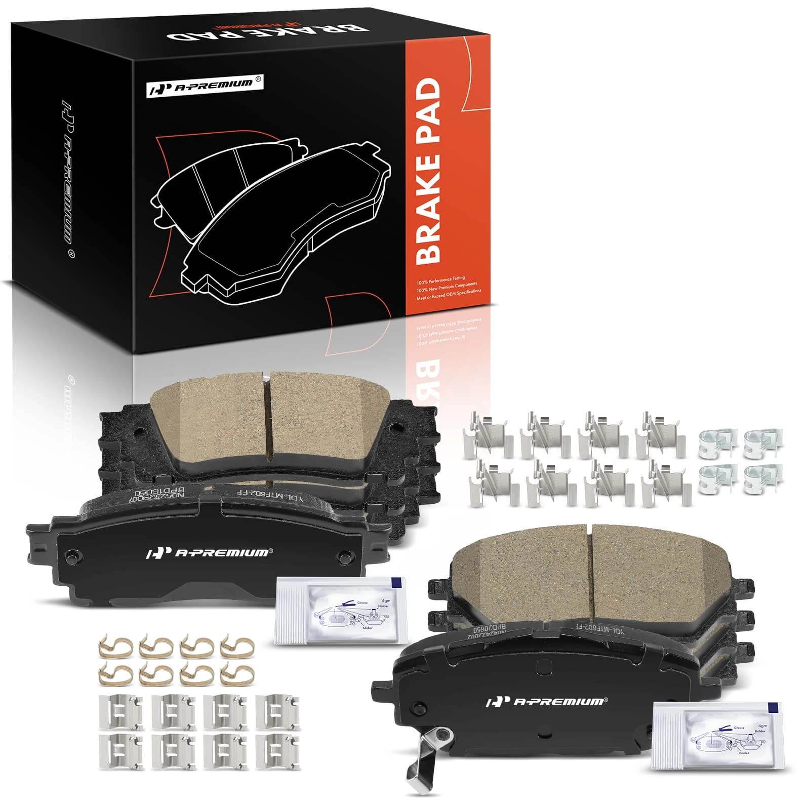 8 Pcs Front & Rear Ceramic Brake Pads for Toyota C-HR 2018-2019 L4 2.0L