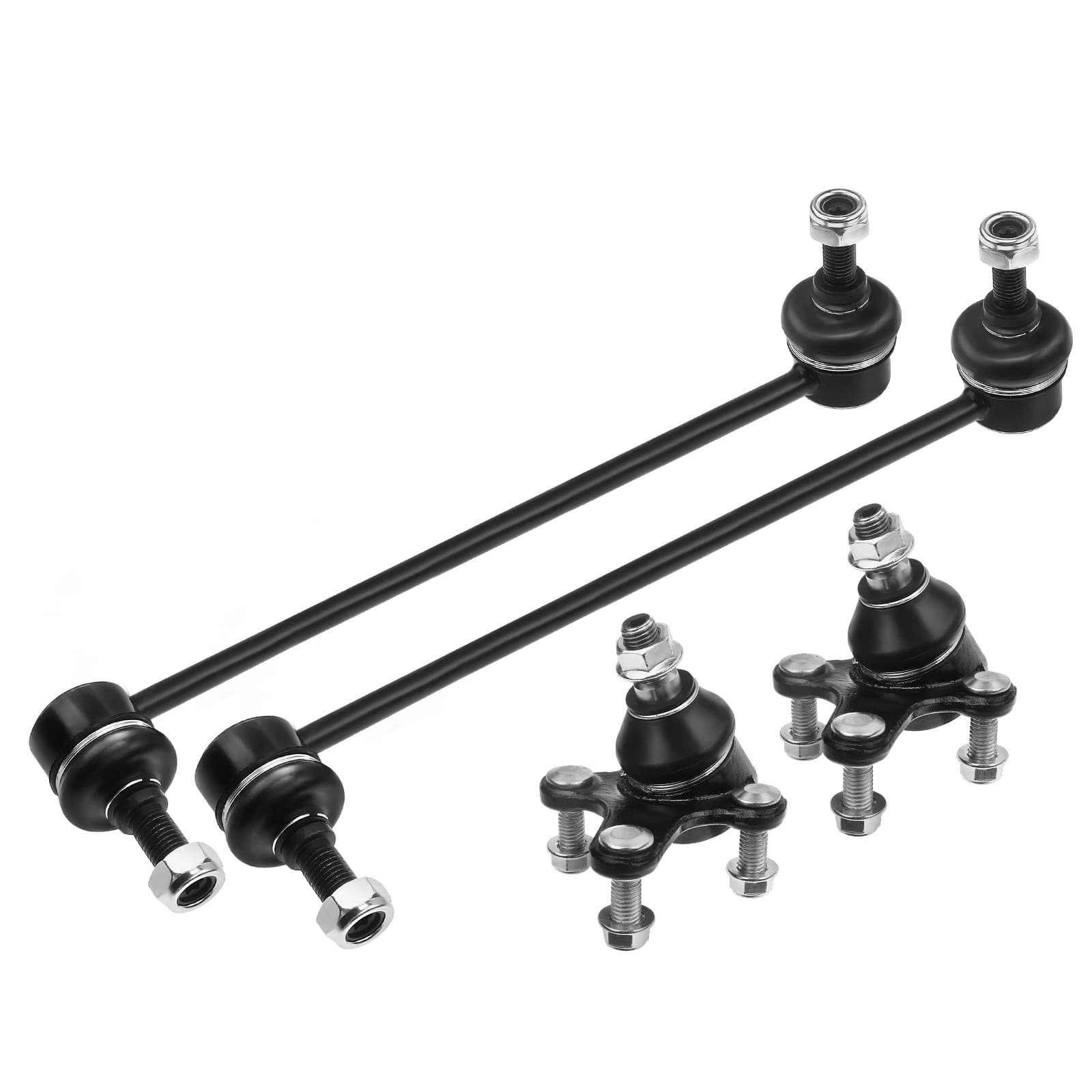 A Set of 4 Ball Joint and Sway Bar Link Kit Front Lower A-Premium APCA2345