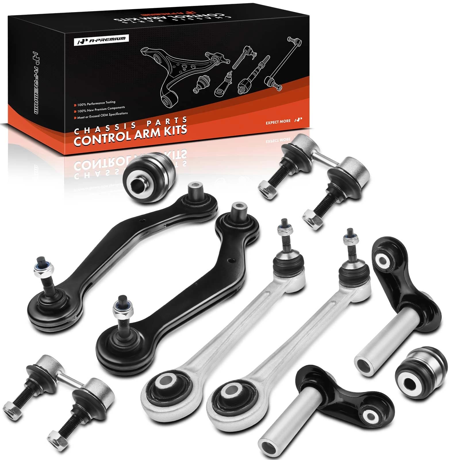 A Set of 10 Control Arm Bushing Integral Link Sway Bar Link Kit Rear Driver & Passenger A-Premium APCA0303