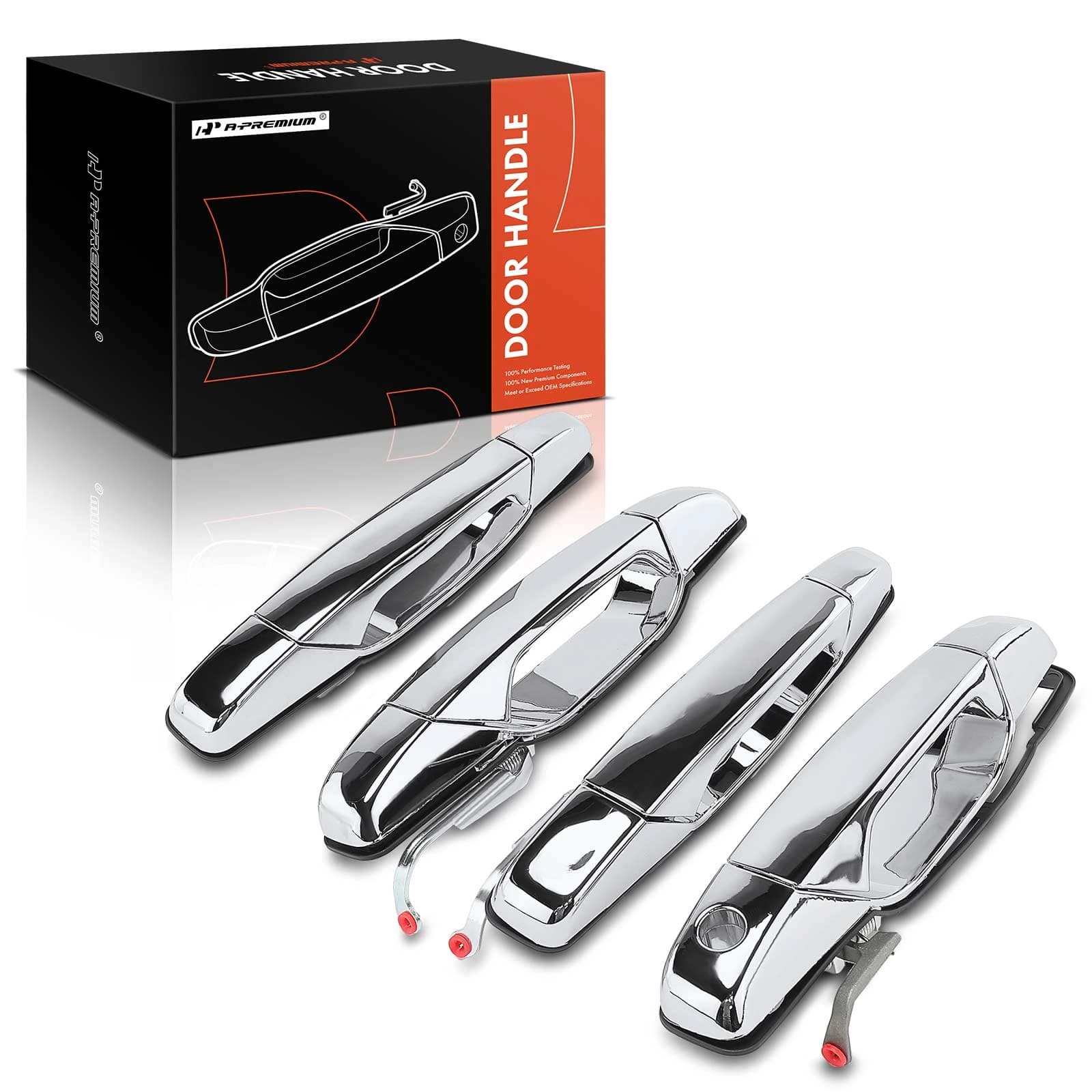 4 Pcs Front & Rear Chrome Exterior Door Handle for Chevy Silverado 1500 GMC