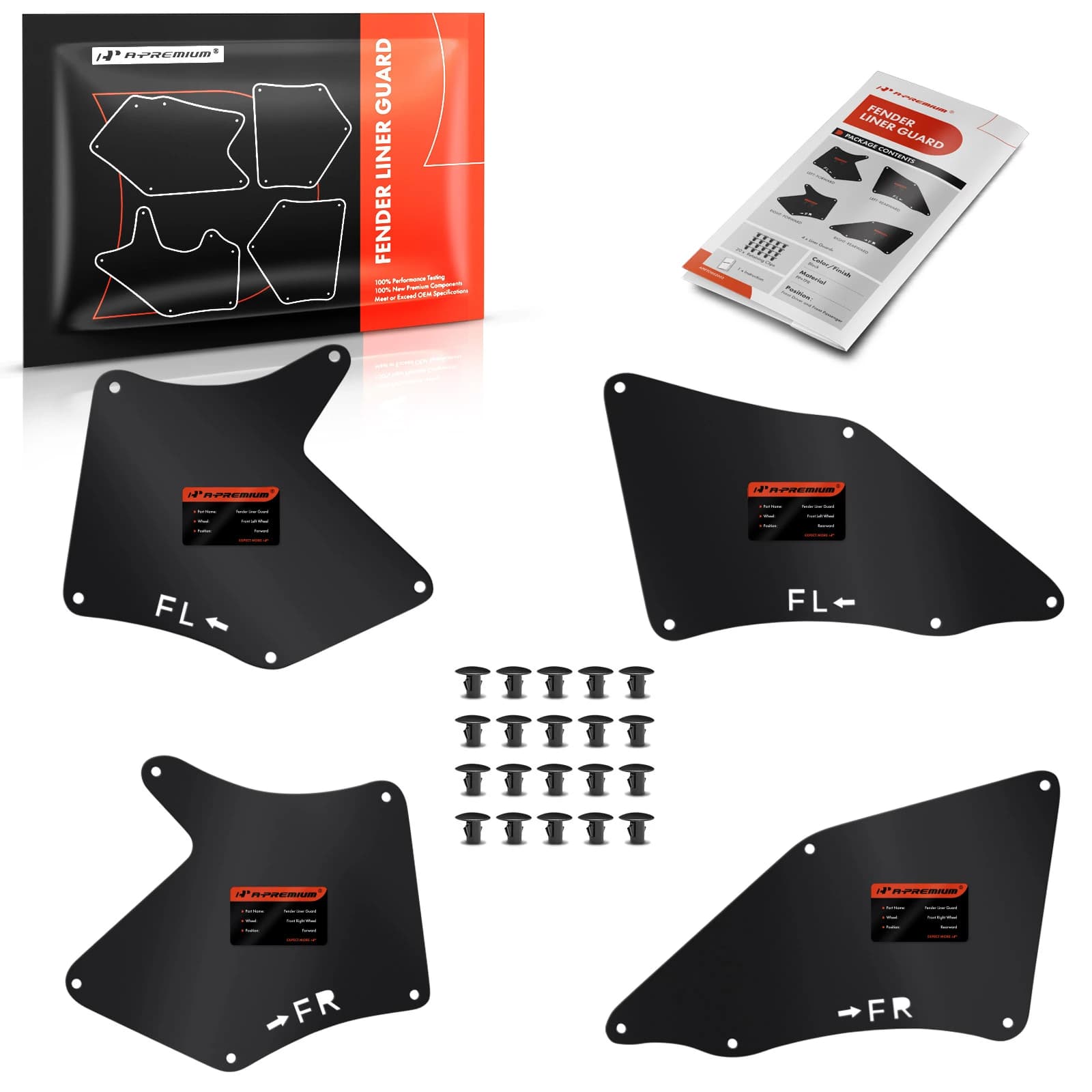 4 Pcs Front Fender Liners Seal Flaps Guard Splash Shield for Toyota Tacoma 05-20