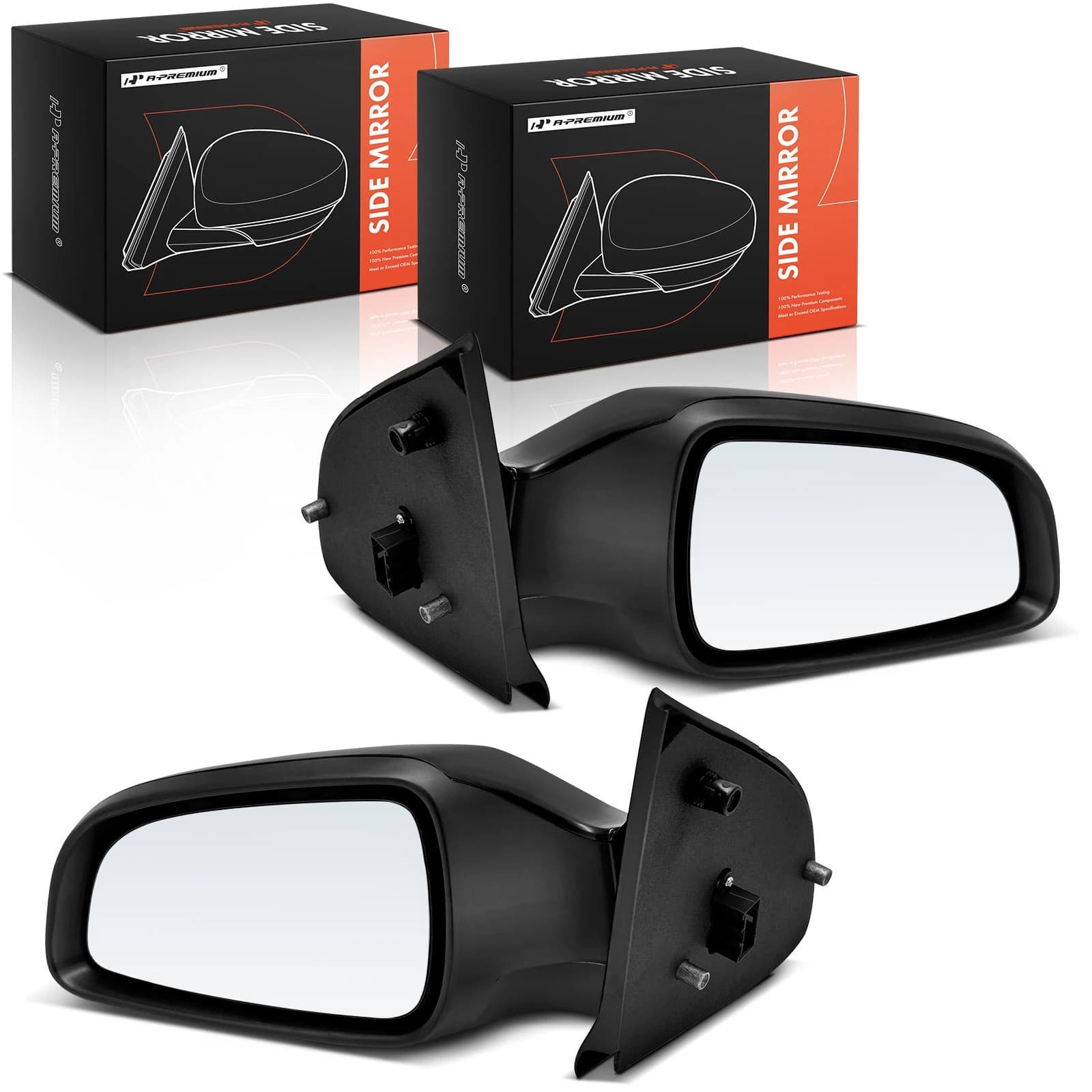 Driver & Passenger Mirror, Powered, with Heated, Smooth Black A-Premium APMI1469TW