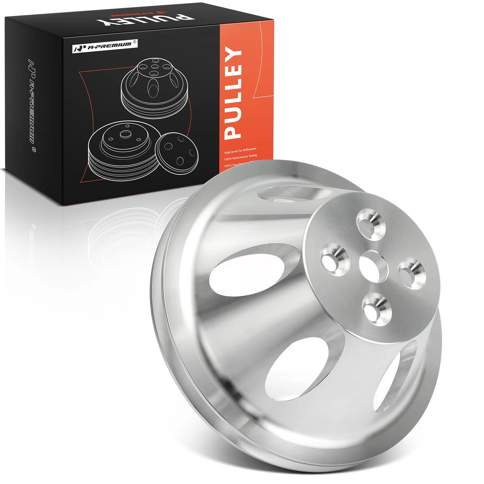 Machined Aluminum SWP Single Groove Water Pump Pulley for 1955-1968 SBC Chevy V8