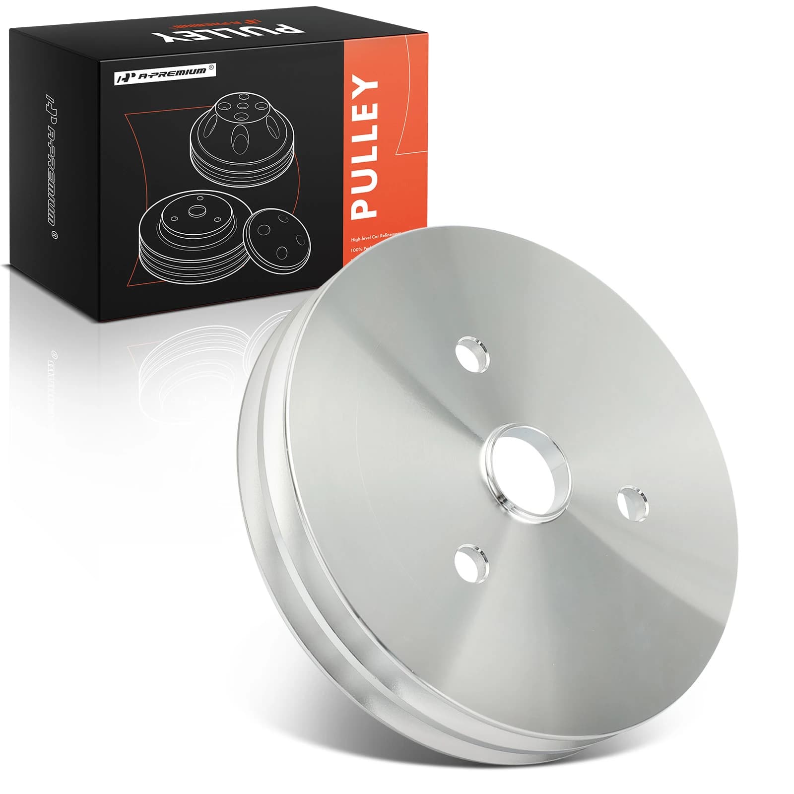 Machined Aluminum SWP Double-Groove Crankshaft Pulley for 1955-1968 SBC Chevy V8