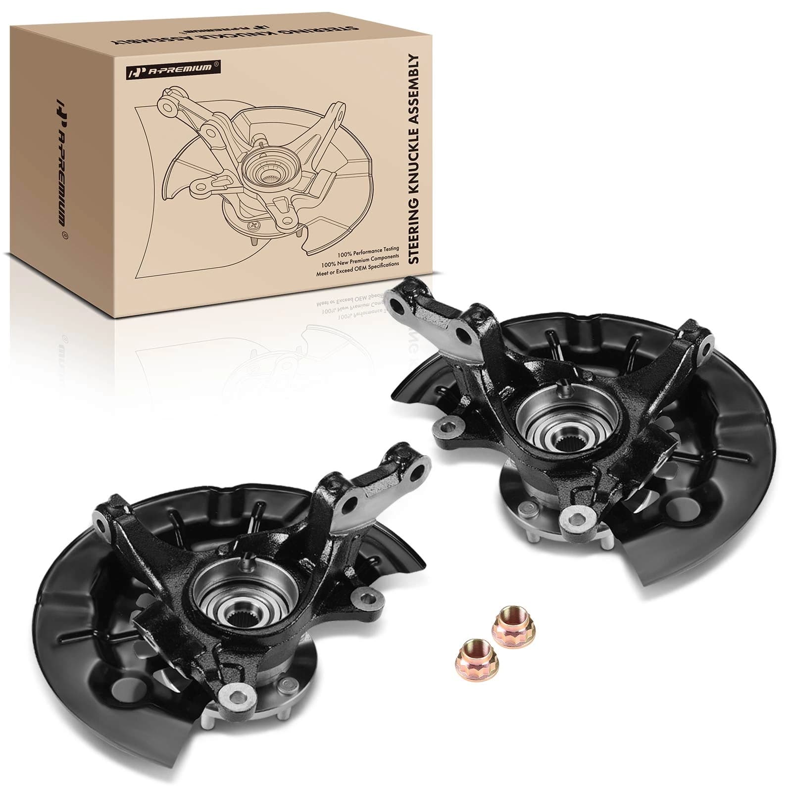 2 Pcs Front Steering Knuckle & Wheel Hub Bearing Assembly for Toyota Camry 12-17