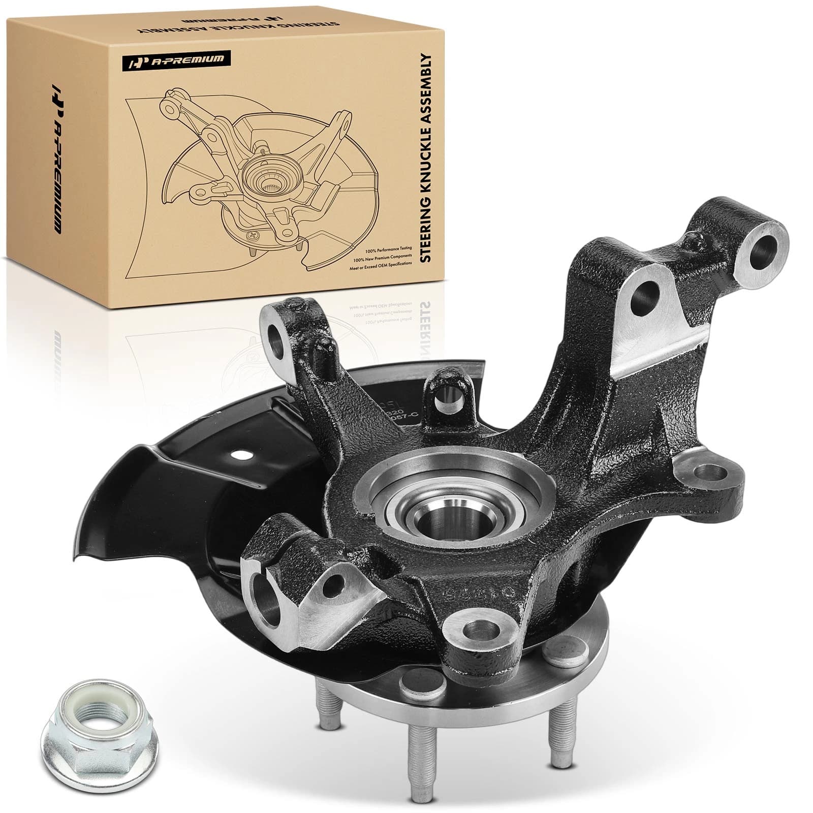 Front Driver Steering Knuckle & Wheel Hub Bearing Assembly for Ford Edge 11-14