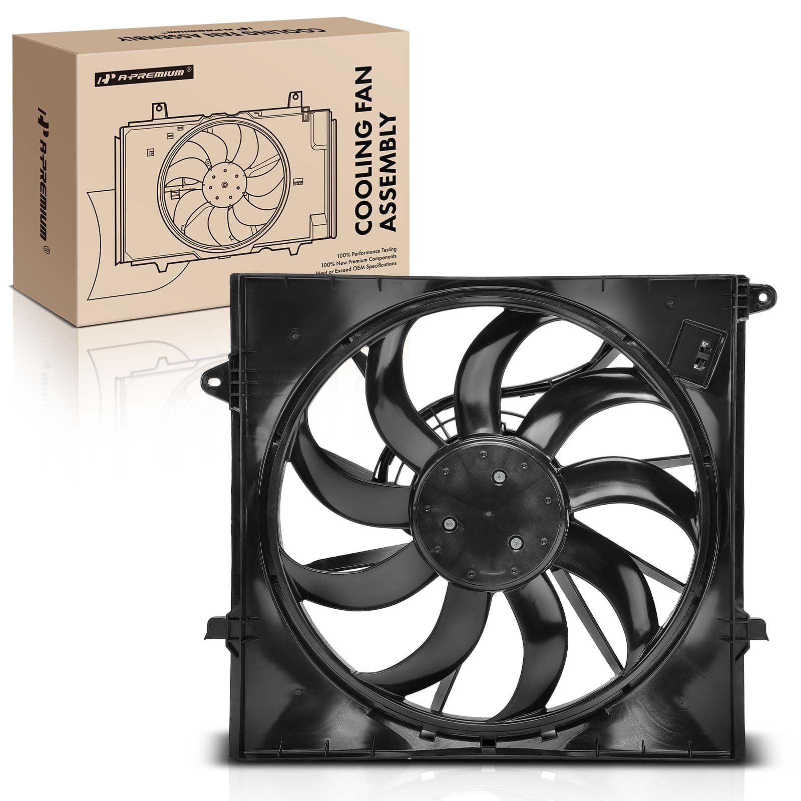 Single Radiator Cooling Fan Assembly with Brushless Motor for Hyundai Santa Fe