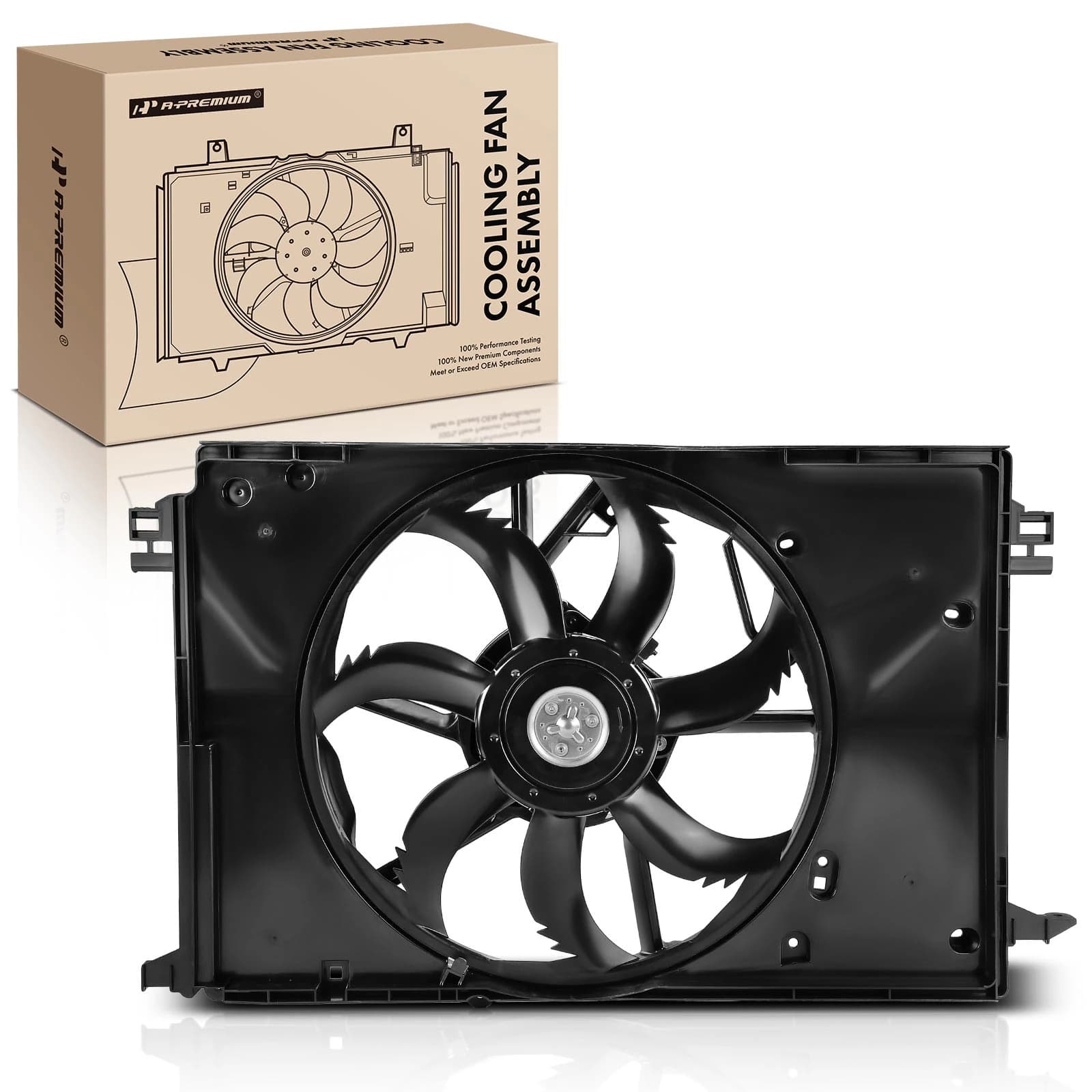 Single Radiator Cooling Fan Assembly with Brushless Motor for Toyota Crown RAV4