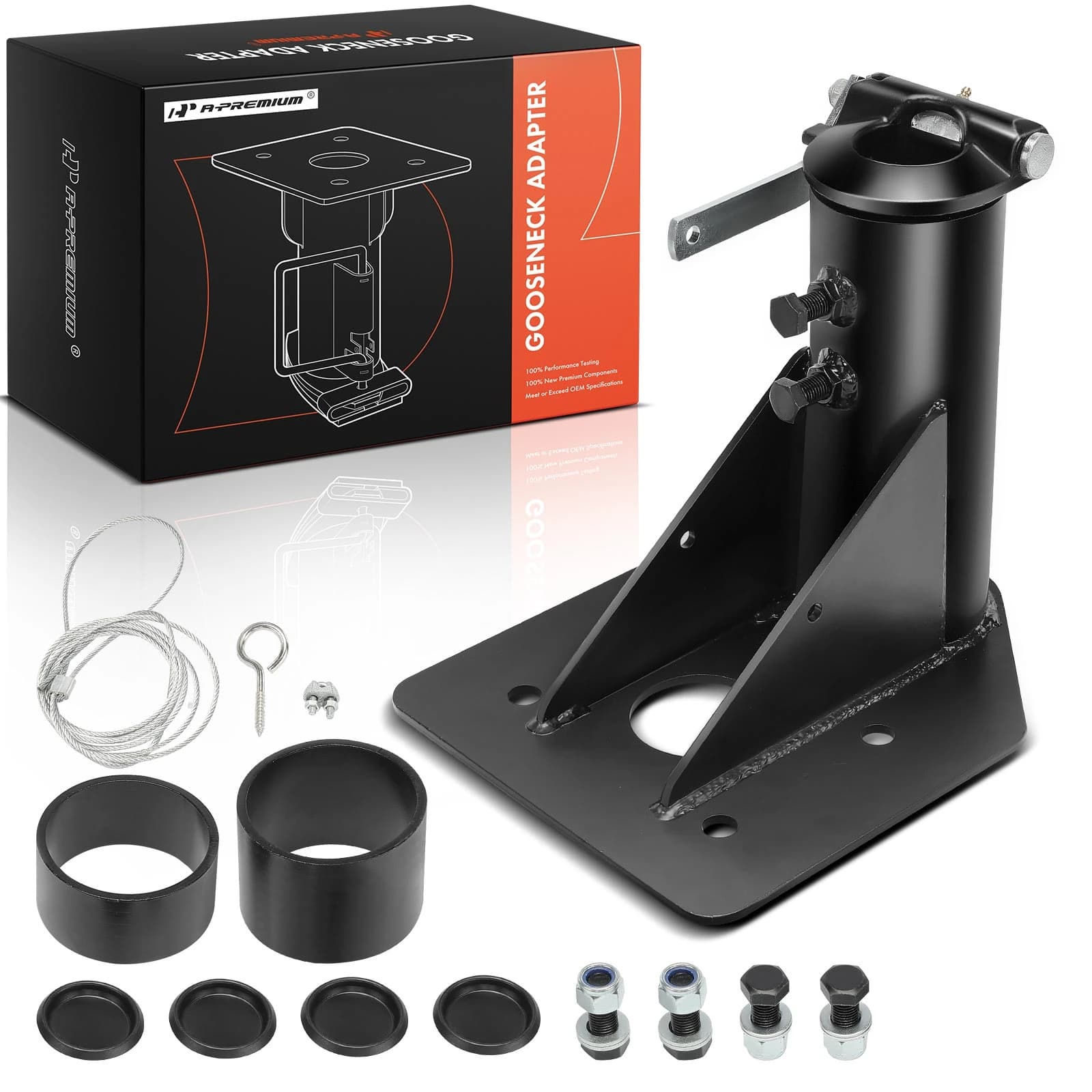 Wheel to Gooseneck Hitch Adapter for Fifth (5th) Wheel RV Camper Height 12"-17"