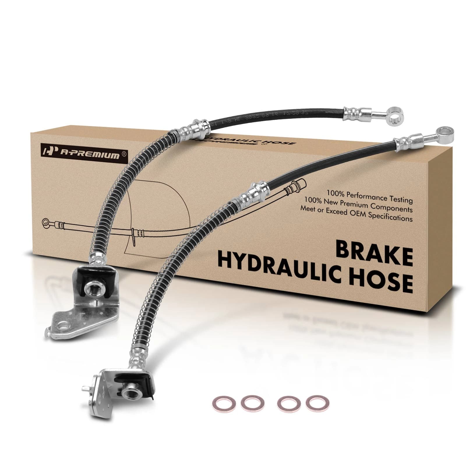 2 Pcs Front Brake Hydraulic Hose for Hyundai Tucson 2005-2008 Kia Sportage